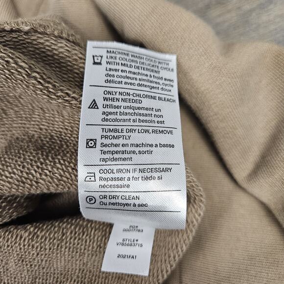 Vince Women’s 100% Cotton Crewneck Sweatshirt Tan Beige Pullover Small S - Picture 5 of 6